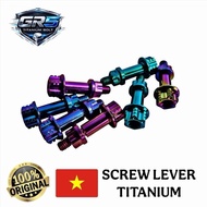 SKRU LEVER BRAKE TITANIUM GR5 MADE IN VIETNAM. ORIGINAL TITANIUM GR5 MATERIAL, DAPAT NUT TITANIUM.