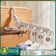 Folding 5-hole Clothes Drying Rack Wall Mounted Travel Hanger For Hotel 360 Degree Rotary Hook Home Foldable Drying Hanging Rack 001.SG