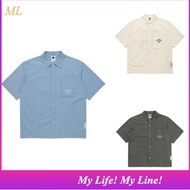ML2 Korean Local Stock Kodak K6223LWTS1CHC Cotton Seersucker Short Sleeve Shacket CHARCOAL SHIRT JAC