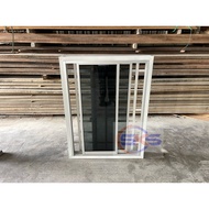 SKS 2in1 White Undercoated Window Grille 910mm(W) x 1215mm(H) Slide Frame Grille Aluminium Tingkap C