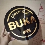 Open Closed + Custom Shop Name Acrylic Signage Shophouse/