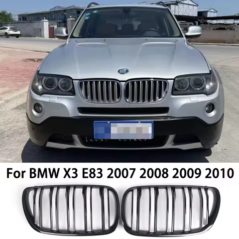 X3 E83 Glossy Black Car Front Bumper Grilles Grill For BMW X3 E83 2007 2008 2009 2010 Year