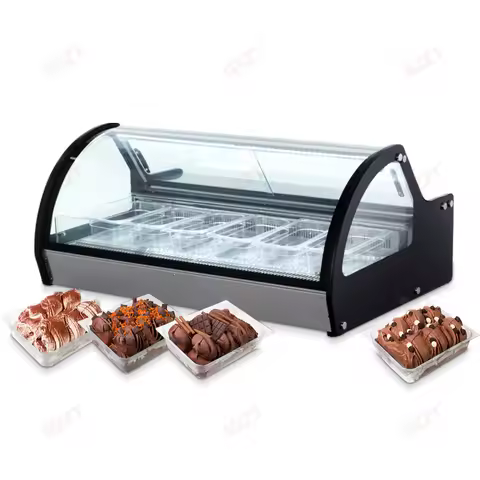 Professional Ice Cream Showcases Freezer Table Top Gelato Freezer Display Italian Gelato Machine 1.2