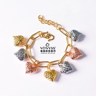 VENYSS RANTAI TANGAN EMAS SADUR TAHAN LAMA PAPERCLIP KLIP KERTAS LOVE 1.5CM MIX COLUR ROSE GLD,WHITE