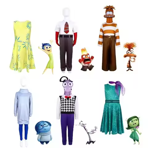 New Inside Out 2 Cosplay Costume Anime Cartoon Character Joy Anxiety Fear Costume For Adult Hallowee
