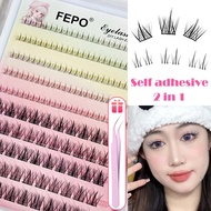 【COD】FEPO 20 Rows Large Capacity Eyelash Book Glue Free False Eyelashes Glue Does Not Need Glue Eyel