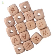 BAIHEE Wooden Beads, Wooden Letter Letter Wood Beads, Bracelet Cube Alphabet Heart Alphabet Beads DI