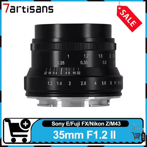 7artisans 35mm F1.2 II Manual Focus APS-C Prime Camera Lens for Sony A7III A6000 Fuji X-T5 X-T30 Nik
