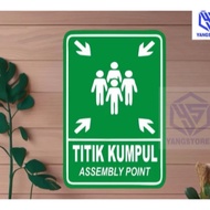 YS Acrylic Sign Acrylic Gathering Point Marker Acrylic Sign Evacuation Route Sign Assembly Point