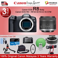 Canon EOS R8 Body &amp; R8 RF 24-50mm f/4.5-6.3 IS STM Mirrorless Camera (100% Original Canon Malaysia 3 Years Warranty)