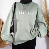 SWEATER ATTITUDE-CREWNECK WANITA- SWEATER BAHAN KATUN