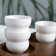 Ceramic Coffee Cup Espresso Cup 羊脂玉白瓷葫芦杯 Hand Drip Coffee Aroma Tasting Small Cup Tea Cup 70ml Z9H6