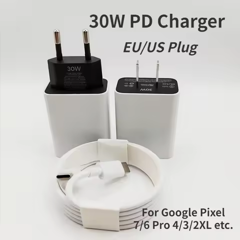 30W PD Fast USB-C Charger for Google Pixel 9A 8A 7A 6A 5 Wall Charging Adapter Compatible With USB-C