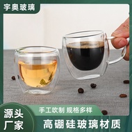 Glass cup glass cup glass cup Egg-Shaped Double-Layer glass High Borosilicate glass cup Coffee cup T