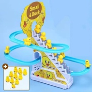 Duck Toy Set, Automatic Stair-Climbing Ducklings Cartoon Race Track Set,Fun Duck Stair Climbing Toy 