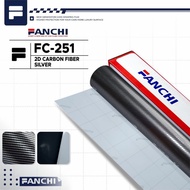 ROLL 50Cm Sticker FANCHI FC251 2D Carbon Fiber Silver 2D 50cm x 9m ROLL