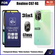 3IN1 Anti-Scratch Package Realme C67 4G C67 5G Tempered Glass Full Cover
