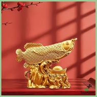 [Toolroom] Feng Shui Wealth Arowana Fish Figurine Sturdy Feng Shui Decor Fish,Lucky Statue for Table