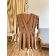 Mini dress Beige Color Beautiful Flowing Short For Sale