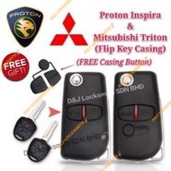 🔥Ready Stock In MY🇲🇾 Proton Inspira Mitsubishi Triton Lancer Flip Key 2B/3B Remote Cover Casing Key Case Shell