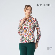 LOF-FI-CIEL Womans shirt Mosaic เสื้อเชิ้ตผู้หญิง แขนยาว สีเขียว FBD3WH