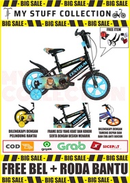 sepeda bmx anak ukuran 12 inch cocok untuk usia 2 - 4 tahun + roda 4 - eva blue