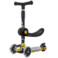 Kids Kick Scooter Adjustable Height 3-in-1 Flashing Wheel Toddler Scooters Lean-to-Steer Growth Walk