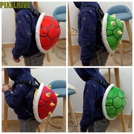 PIXELHIVE​ Turtle School Bag, Super Koopa Turtle Shell Plush Backpack, Cosplay Cartoon Anime Green B