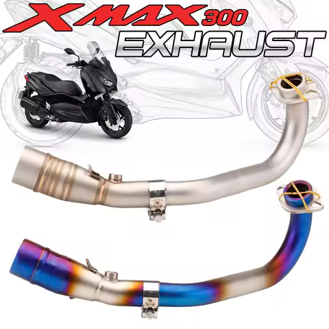 For X MAX 300 XMAX300 XMAX 250 XMAX250 2017 2018 2019 2020 2021 Middle Link Pipe full system Fit All