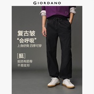 GC Men Joggers Brand Print Drawstring Elastic Waist Joggers Pleated Knee Trendy Casual Chic Loose Jo