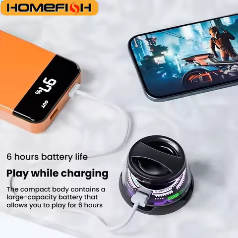 HOMEFISH G200 Portable Bluetooth Speaker RGB Lighting Magnetic Speaker BT5.3 Mini Sound Box 7 Hours 