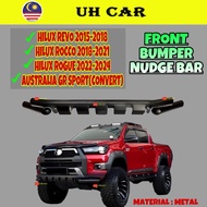 (NUDGE BAR) Toyota Hilux Revo Rocco Rogue 2015-2024 Front Bumper Steel Nudge Bar GR Sport Protection