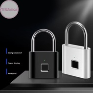 Trillionca Smart Fingerprint Padlock Waterproof Biometric Fingerprint Keyless Door Lock USB Rechargeable Security Padlock For House Unlock SG