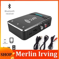 Merlin Irving Shop NFC Bluetooth-compatible 5.0 Transmitter Receiver RCA AUX 3.5mm Stereo Jack USB Wireless Audio Adapter Car Headphone