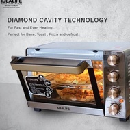 IDEALIFE Electric Oven IL-335 35 Liter Stainless Steel Dual Heater 450W Large Capacity Evenly Roast 