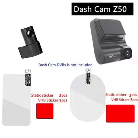 for DDPAI Dash Cam Z50 Dash Cam Smart Film and Static Stickers for DDPAI z50 Car DVR film holder 3pc