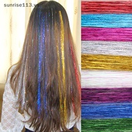 SR Beauty 120 Strands Hair Tinsel Silk Hair Flare Strands Glitter Rainbow Hair Decor .