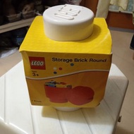White Lego Storage Brick Round,  樂高白色圓形收納箱