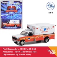 AR2158 Greenlight 1/64 First Response 1994 Ford F-350 Ambulance FD New York