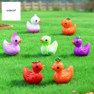 OR_ Resin Figurine 9 Pcs Cute Vegetable Duck Figurines Set – Mini Resin Eggplant Pumpkin Onion Ducks