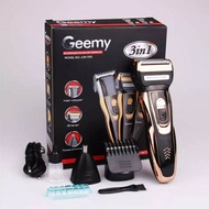 Geemy 595 Rechargeable Electric Hair Clipper 3 in 1 Hair Trimmer Shaver  Nose Trimmer 3 in 1