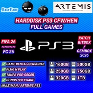 Hard Drive External HDD/ Full Game PS3 USB 3.0 500GB 1TB Bonus Artemis Software