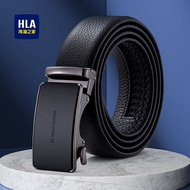 Business Mens Black Leather Belt HLA First Layer Cattle Skin Automatic Buckle Fashionable And Versat