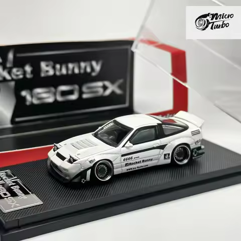Micro Turbo 1:64 MT Metal White 180SX Rocket Rabbit alloy car model with silky wheels