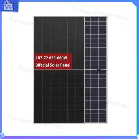 For Hi-MO9 LR7 72HYD 625W 630W 640W 650W 660W Solar Panel 9BB Bifacial Monocrystalline Double Glass 