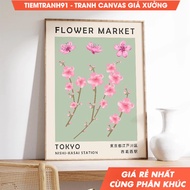 Tranh treo tường Flower Market Tokyo Japan Poster Floral Wall Art Decor Garden Art tặng kèm đinh tre
