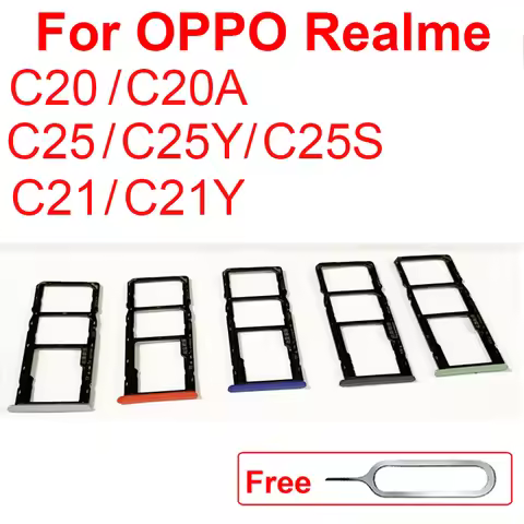 SIM Card Tray For OPPO Realme C20 C21 C25 C21Y C25Y C25S C20A Sim Card Slot Tray Holder Adapter Repl