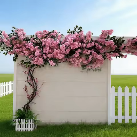 Artificial Cherry Blossom Trees Fake Vines Flowers Replica Artificial Plant, for Indoor And Outdoor 