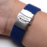 2/21✈Hamilton Watch Strap Hamilton Rubber Strap Soft Waterproof Natural Silicone Hamilton Bracelet