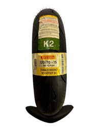PIRELLI DIABLO ROSSO SCOOTER SC 120/70/15 TIRE TUBELESS WITH SEALANT AND TIRE VALVE